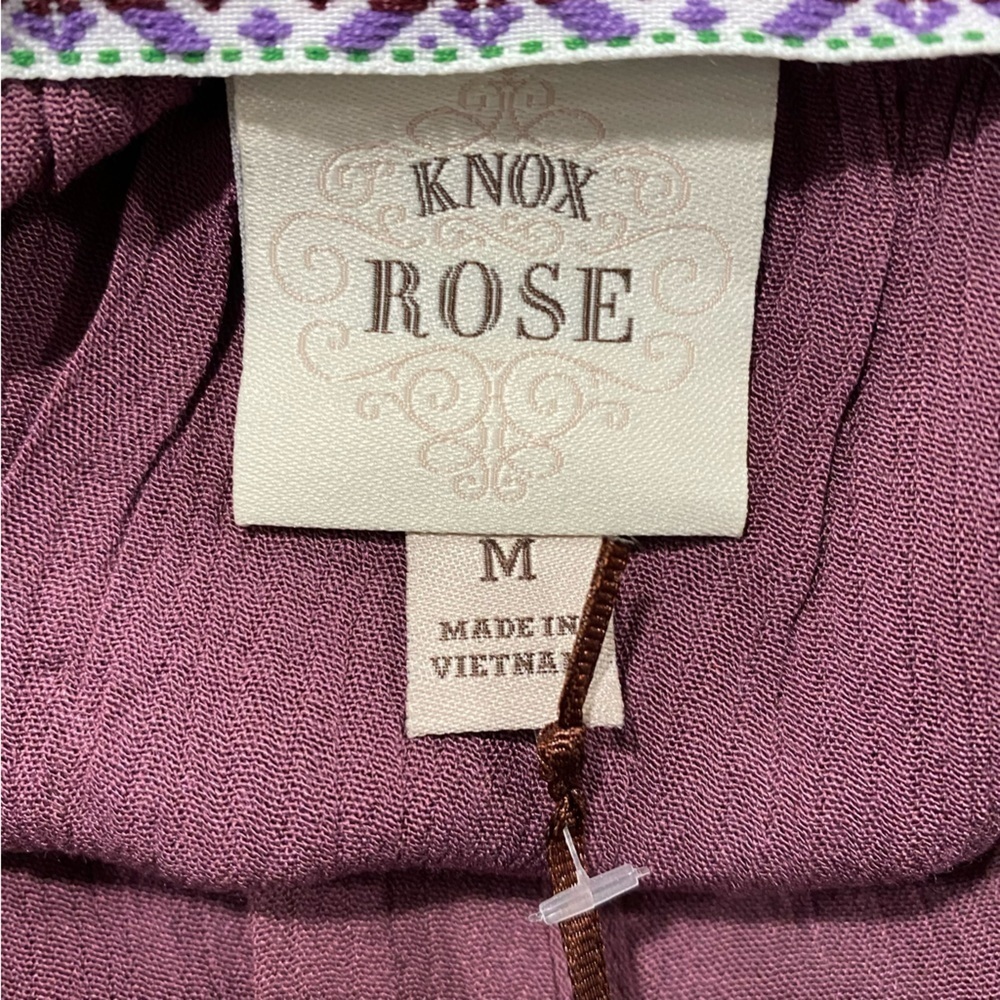 Women’s Long Balloon Sleeve Mini Tiered Dress - Knox Rose Dark Melrose Size M - Picture 10 of 10